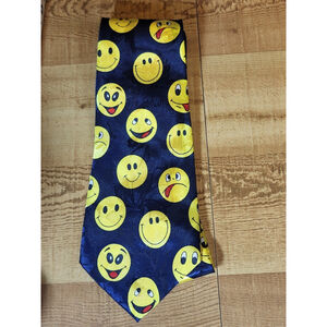 Smiley Face Emoji Tie Teacher Novelty Silk Handmade Necktie Renaissance